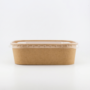 650ml Kraft Paper Rectangular Bowl 1 650ml Rectangular Kraft Paper Bowl - 300pk